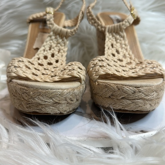 GUC Steve Madden Cream/Off White Crochet Boho Wedge Heels, 9.5M - Picture 5 of 14